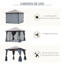 Outsunny Cenador De Jardín 3x3 M Pabellón De Exterior Con Techo De Policarbonato 4 Cortinas Laterales Y 4 Mosquiteras Con Cremalleras Marco De Metal Para Fiestas Eventos Multicolor 19 Outsunny Cenador De Jardín 3x3 M Pabellón De Exterior Con Techo De Policarbonato 4 Cortinas Laterales Y 4 Mosquiteras Con Cremalleras Marco De Metal Para Fiestas Eventos Multicolor -OUTSUNNY TIENDA 716c366475005ac8cd92be1032eaf742208dc7ff b05c7ec1c3dc47fc8282e16757c962b3