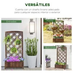 Outsunny Jardinera Con Enrejado Jardinera Con Celosía De Madera Macetero Con Soporte Para Trepadora Cultivos Plantas En Terraza Jardín Balcón 60x30x122,5 Cm Marrón -OUTSUNNY TIENDA 71788aa3d2d5376e40210da5b07d435b259f0de5 486c4010f9e64d8faa427276c07a3343