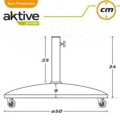 Soporte Parasolcircular Cemento Con Ruedas Aktive Garden -OUTSUNNY TIENDA 7197906ef62230f1753b28e556450a99f80f54e3 9173fa1270a24473a9db8ab4321db3db