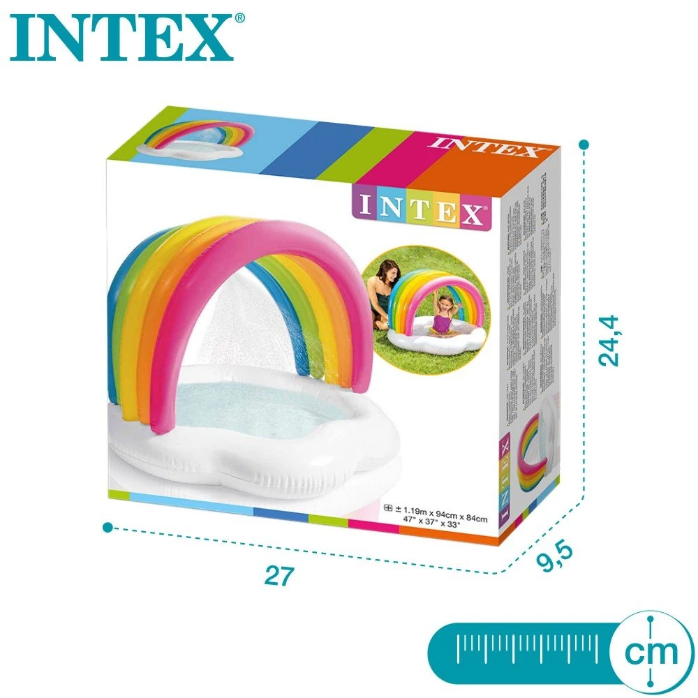 Piscina Hinchable Infantil Arcoíris Con Pulverizador INTEX 142X119X84 Cm 9 Piscina Hinchable Infantil Arcoíris Con Pulverizador INTEX 142X119X84 Cm - Imagen 7