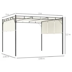 Outsunny Pérgola 3x3 M Cenador De Jardín Con Techo Retráctil Tela De Poliéster Y Tubo De Acero Para Patio Terraza Exterior Blanco -OUTSUNNY TIENDA 72a7bdd24d837bf43168f87e3da57823bb3cecc7 930a616b0e6d409b96125bccc7ee9b96