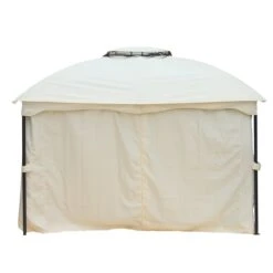 Outsunny Cenador Con Techo Gazebo Pabellón Exterior 3x3.65x2.82m Carpa Glorietas De Jardín Marco De Hierro Con Pared Lateral Y Mosquitero Color Crema -OUTSUNNY TIENDA 73827def18d4843fb95b00237b9ef180e04f4d20 31b337a406b14b13b87d00f8a51e1ddb