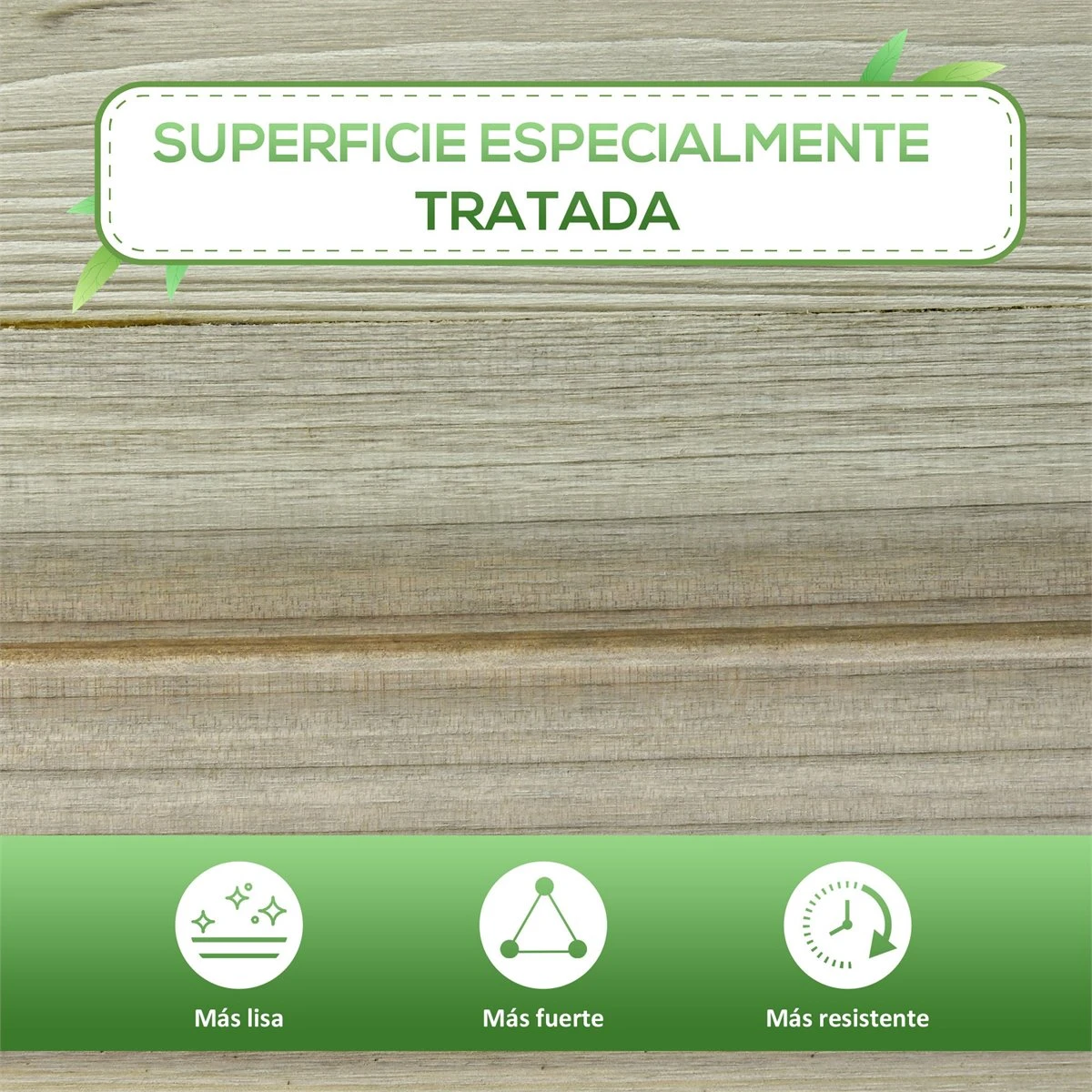 Outsunny Huerto Urbano De Madera Con Estante 91x51x76 Cm Mesa De Cultivo Rectangular Con Orificios De Drenaje Para Cultivos Plantas Jardín Terraza Exterior Color Natural 9 Outsunny Huerto Urbano De Madera Con Estante 91x51x76 Cm Mesa De Cultivo Rectangular Con Orificios De Drenaje Para Cultivos Plantas Jardín Terraza Exterior Color Natural - Imagen 7