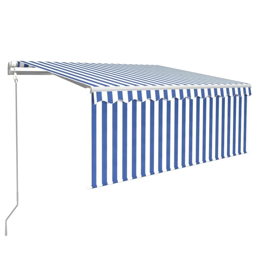 Toldo Automático Retráctil Con Persiana Azul Y Blanco 3x2,5m VidaXL 3 Toldo Automático Retráctil Con Persiana Azul Y Blanco 3x2,5m VidaXL