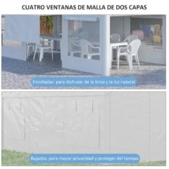 Outsunny Carpa De Jardín 6x3 M Carpa Para Fiestas Cenador De Exterior Con 3 Puertas Extraíbles Ventanas De Malla Enrollables Para Terraza Bodas Eventos Blanco -OUTSUNNY TIENDA 764634685964ad0e0d6135430ddd6e7e5e15f089 2f8f104beeb04d1ebdcac54a7da009e3