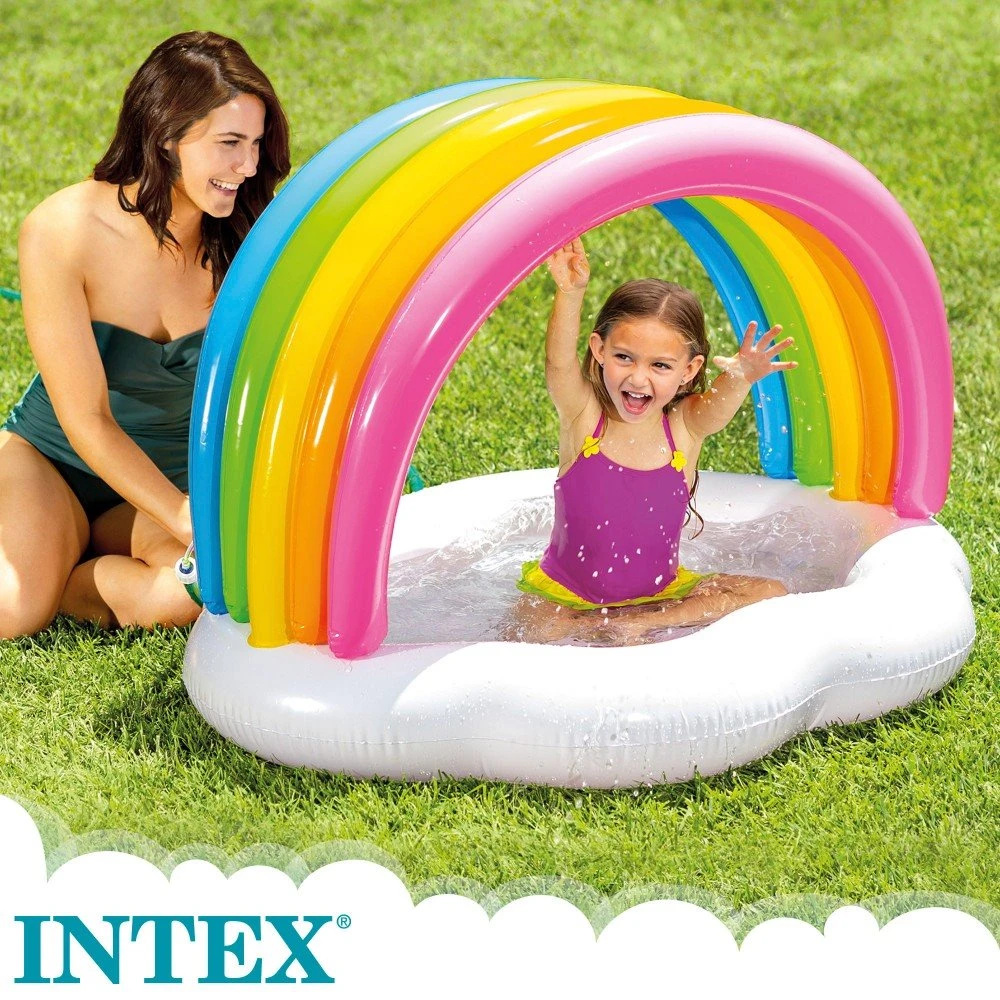 Piscina Hinchable Infantil Arcoíris Con Pulverizador INTEX 142X119X84 Cm 4 Piscina Hinchable Infantil Arcoíris Con Pulverizador INTEX 142X119X84 Cm - Imagen 2
