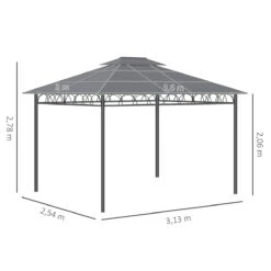 Outsunny Cenador De Jardín 3,6x3 M Gazebo De Exterior Con Techo Doble De Policarbonato 4 Cortinas Mosquiteras Laterales Con Cremallera Y Marco De Aluminio Para Patio Fiestas Terraza -OUTSUNNY TIENDA 79df7bccd13b16cf3e18f085597db890cf5f39e1 0198f164c7b84d45afe9a27dc83c11b9