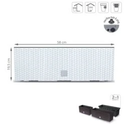 Prosperplast Jardinera Para Balcón Rato Case , Dimensiones (Mm) 580X180X195, Color Blanco -OUTSUNNY TIENDA 7ba4320e8f82870ca0b91774f1205d4922aeeca8 23ebcf789752441c886c0a4e9377c9b9