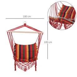 Outsunny Silla Hamaca Colgante Tejido De Algodón Poliéster Carga 100 Kg Sillón Colgante Para Interior Exterior Terraza 100x60x100 Cm Multicolor -OUTSUNNY TIENDA 7bef499db4acfdcc871b85bb28fc00a3091e8030 b412c7710e534c5a8977b5938ade9ab4