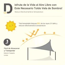 Outsunny Toldo Vela Triangular 3x3x3m Vela De Sombra Para Terraza Jardín Camping Resistente Al Agua Protección UV Poliéster Color Gris -OUTSUNNY TIENDA 7d3239cefa709584fb7a35340e2190995835093b 62b11188a72c4a459a3664458f84f0cb