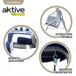 Balancín Para Jardín Azul Y Blanco C/toldo Inclinable 3 Plazas Aktive 15 Balancín Para Jardín Azul Y Blanco C/toldo Inclinable 3 Plazas Aktive -OUTSUNNY TIENDA 7e2f6ae06675a45d3666327929603f55cc2ee8a2 6db83f13626d488b98fffe025ece5e9d