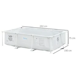 Outsunny Piscina Desmontable Tubular 292x190x75 Cm Con Depuradora De Cartucho 1200L/H Piscina Rectangular De Exterior Para Adultos Y Niños 3600L Gris -OUTSUNNY TIENDA 7e8ce93e801d27a43f18ab0d3fa1a9364996c6b0 2d468bd51f254e669ddc9fc1286e3e48