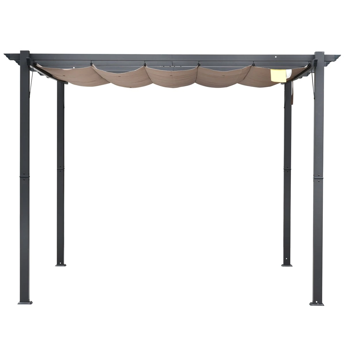 Outsunny Pérgola De Aluminio Gazebo Cenador 3x3m Para Jardín Patio O Terraza Con Techo Retráctil Tela Poliéster Resistente A Agua Y UV 6 Outsunny Pérgola De Aluminio Gazebo Cenador 3x3m Para Jardín Patio O Terraza Con Techo Retráctil Tela Poliéster Resistente A Agua Y UV - Imagen 4