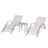 Outsunny 2 Tumbonas De Jardín 59x169x66 Cm Con Mesa De Café 41x41x45 Cm De Vidrio Templado Reposabrazos Para Patio Piscina Terraza Aire Libre Beige -OUTSUNNY TIENDA 81210d72733946da07fbd475cbe03a0f0c4a8cd8 66ad256df13446b7a7d5ea780b546e4f