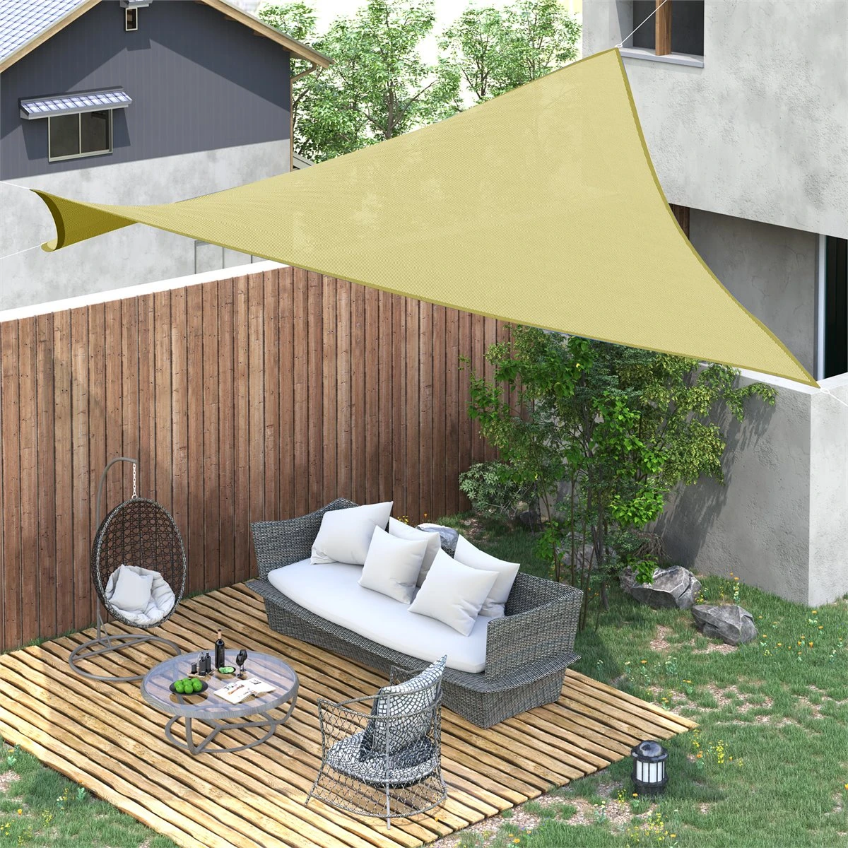 Outsunny Toldo Vela Cuadrado 3x3m Vela De Sombra Para Terraza Jardín Camping Resistente Al Agua Protección UV Poliéster Color Arena 3 Outsunny Toldo Vela Cuadrado 3x3m Vela De Sombra Para Terraza Jardín Camping Resistente Al Agua Protección UV Poliéster Color Arena