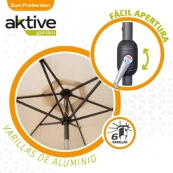 Sombrilla Para Jardín Hexagonal 18 Luces LED Inclinable Aktive -OUTSUNNY TIENDA 82872f210daed7e0ad22bbd0535795de39160219 eecec0ad964e4e3199c00b56cfbaa749