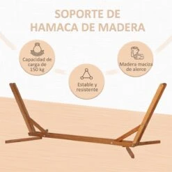 Outsunny Soporte Para Hamaca De Madera Plegable Ajustable De 3 Niveles Estructura Para Hamaca 217-380 Cm De Longitud Carga Máx. 150 Kg Para Jardín Terraza 388x152x89 Cm Teca -OUTSUNNY TIENDA 82b277c660be992060e26b5f61090bc188591cfb 4b7d413154d9401b84e1e43641463763