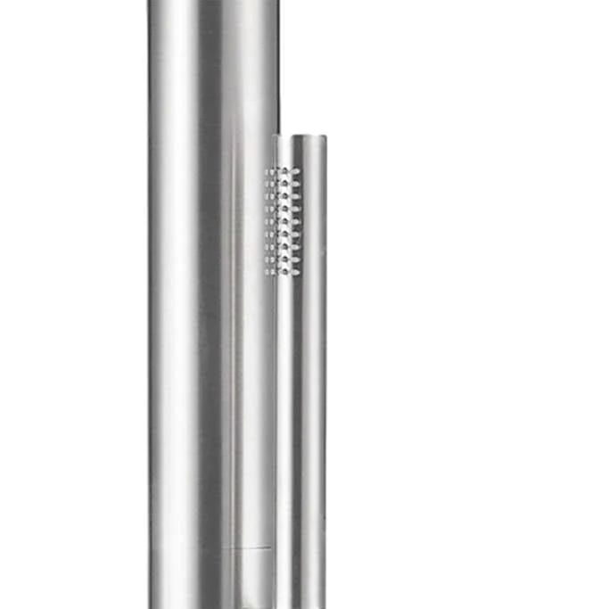 Ducha De Exterior De Acero Inoxidable Satinado Sassari Ducha De Jardín Sined Con Entrada De Agua Caliente Y Fría Mezclador Y Teleducha Cuerpo Y Accesorios De Acero Inoxidable Marino AISI 316L Con Eje De 6 Cm De Diámetro Conexiones De Agua Ocultas. 5 Ducha De Exterior De Acero Inoxidable Satinado Sassari Ducha De Jardín Sined Con Entrada De Agua Caliente Y Fría Mezclador Y Teleducha Cuerpo Y Accesorios De Acero Inoxidable Marino AISI 316L Con Eje De 6 Cm De Diámetro Conexiones De Agua Ocultas. - Imagen 3