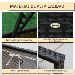 Outsunny Set De 2 Tumbonas De Ratán De Jardín Chaise Longue Con Respaldo Ajustable En 4 Posiciones Cojines Acolchados Y Desenfundables Para Terraza Patio Exterior 192x62,5x58-95 Cm Marrón Y Beige -OUTSUNNY TIENDA 83fb93cb65efdf951b3ff886bd9ee13aa324ed38 13a10e68d97b4b0b8f02238dc49d538f