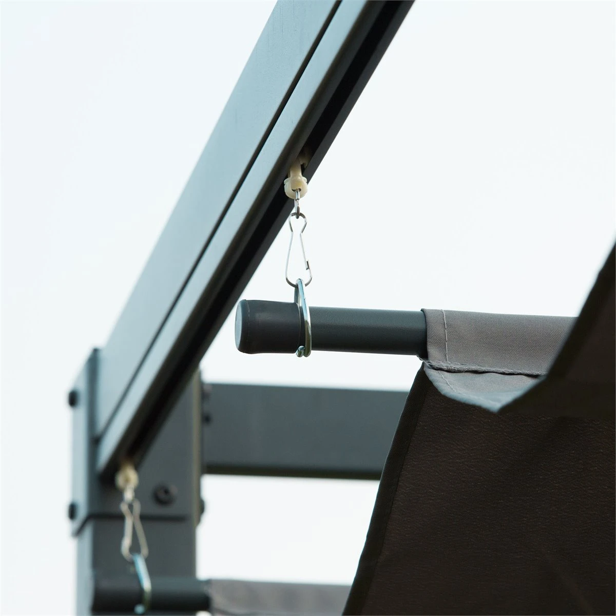 Outsunny Pérgola 3x2 M Cenador De Jardín Con Techo Retráctil De Poliéster Con Recubrimiento Resistente Para Celebraciones Fiestas Bodas Gris 10 Outsunny Pérgola 3x2 M Cenador De Jardín Con Techo Retráctil De Poliéster Con Recubrimiento Resistente Para Celebraciones Fiestas Bodas Gris - Imagen 8