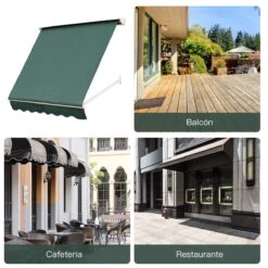 Outsunny Toldo De Ventana Toldo Manual De Aluminio Retráctil Para Exterior Toldo De Balcón Ángulo Ajustable Impermeable Tela De Poliéster 180x70cm Verde -OUTSUNNY TIENDA 87b757b8ad953d71d70fe3ba9f35f24681212012 c05b0117b6ae4b99a63e6a908ec7e69f
