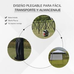 Outsunny Carpa Plegable 2,2x2,2x2m Con Lateral Altura Ajustable Protección UV 50+ De Acero Y Tela Oxford Con Bolsa De Transporte Blanco -OUTSUNNY TIENDA 8a9a8176e0d0ad79cfb1e200eafd2294a85e5394 5090ff1d18684cb587d8587131597323