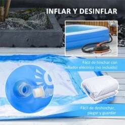Outsunny Piscina Hinchable Rectangular 1.300 Litros 262x176x56 Cm Para 1-2 Personas Piscina Inflable Familiar Para Adultos Y Niños En Jardín Patio Exterior Azul -OUTSUNNY TIENDA 8b07c5c9a137684906051753d126d643d546aa5e 5affbfd2df7c464195969640a8358a40