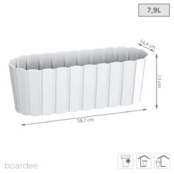 Prosperplast Jardinera Para Balcón BOARDEE BASIC 7,9L., Dimensiones (mm) 587x144x130, Color Blanco -OUTSUNNY TIENDA 8b1a0452275c2535ddf569203fbe66c83c3e60f0 b55657520e4c41518a61f98619d9e976