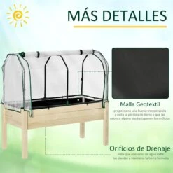Outsunny Huerto Urbano Elevado De Madera 121x55x117 Cm Con Cubierta De Protección Mesa De Jardinera Para Cultivo Flores Vegetales En Jardín Terraza Color Natural 15 Outsunny Huerto Urbano Elevado De Madera 121x55x117 Cm Con Cubierta De Protección Mesa De Jardinera Para Cultivo Flores Vegetales En Jardín Terraza Color Natural -OUTSUNNY TIENDA 8b438f40e2a415b60e1daf63a5c4deddd8e8a976 03de549a04ab430ab388dc045ddfcbd3