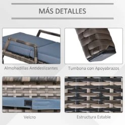 Outsunny Conjunto De 2 Tumbonas De Ratán De Jardín Con Cojines Acolchados Respaldo Ajustable En 5 Posiciones 2 Ruedas Y Tela Extraíble Lavable 67x196x51 Cm Gris 16 Outsunny Conjunto De 2 Tumbonas De Ratán De Jardín Con Cojines Acolchados Respaldo Ajustable En 5 Posiciones 2 Ruedas Y Tela Extraíble Lavable 67x196x51 Cm Gris -OUTSUNNY TIENDA 8c15bbe0ab62266356baf8ea91aebffefe10dcc1 fe2cbb5b25e645ffb0e4efad111abfe2