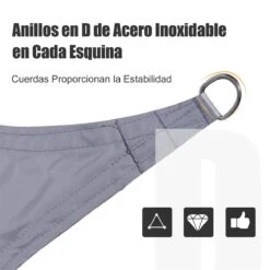Outsunny Toldo Vela Triangular 5x5x5m Vela De Sombra Para Terraza Jardín Camping Resistente Al Agua Protección UV Poliéster Color Gris -OUTSUNNY TIENDA 8c708bded0b1a9e0ccaee617ba12490071a703f1 8a73f17724844772b6c48144de08cae4