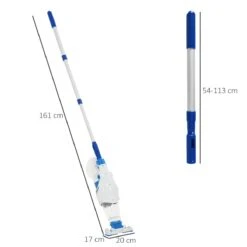 Outsunny Aspirador Limpiafondos Para Piscina Manual Eléctrico Autonomía 45 Minutos Con Poste Telescópico 54-113 Cm Cepillo Y Bolsa De Malla Para Estanques Spas 161x20x17 Cm Blanco -OUTSUNNY TIENDA 8cc50564c235e5d4e58f59901075811f2fe524ad 0ded633ef0ed49e6b88f359f48e458f6