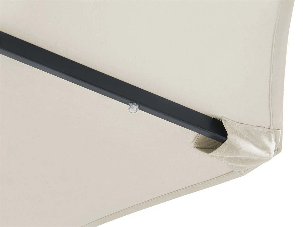 Sombrilla LED De Poliéster Beige Claro 266 Cm RAPALLO 10 Sombrilla LED De Poliéster Beige Claro 266 Cm RAPALLO - Imagen 8
