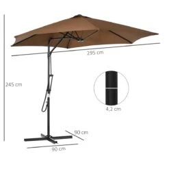 Outsunny Sombrilla Voladizo De Jardín Ø295x245 Cm Parasol Excéntrico Manivela Manual Con 6 Varillas De Metal Ventilación Y Base Cruzada Para Patio Terraza Exterior Marrón 13 Outsunny Sombrilla Voladizo De Jardín Ø295x245 Cm Parasol Excéntrico Manivela Manual Con 6 Varillas De Metal Ventilación Y Base Cruzada Para Patio Terraza Exterior Marrón -OUTSUNNY TIENDA 8df164d61fe763deb191c0bcaa81e1da1e6fe4cc ee18165b3e9c45da9c0ce255ff7c85f6
