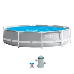 Piscina Desmontable Redonda Prism Frame Intex 305x76 Cm Con Depuradora
