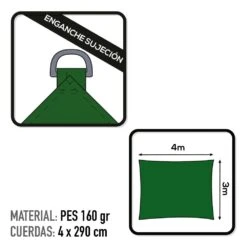 Toldo Sombreo Aktive Garden Color Verde -OUTSUNNY TIENDA 8f2572a5fcf9b537cfe064bd1024fef4e5d7f285 2dc042ae10e44795aa5a2ee3a9981e0a
