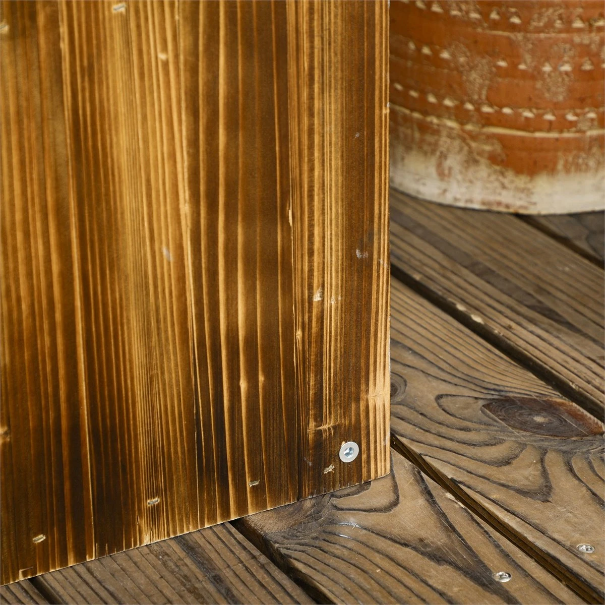 Outsunny Jardinera De Madera Rectangular Macetero De Jardín Con Orificio De Drenaje Y Tela No Tejida Para Plantas Flores Hierbas Para Terraza Patio 80x30x30 Cm Marrón 11 Outsunny Jardinera De Madera Rectangular Macetero De Jardín Con Orificio De Drenaje Y Tela No Tejida Para Plantas Flores Hierbas Para Terraza Patio 80x30x30 Cm Marrón - Imagen 9