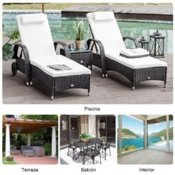 Outsunny Set De 2 Tumbonas Chaise Longue + 1 Mesa De Ratan Para Jardín O Terraza Sillas Con Cojín Y Respaldo Ajustable A 5 Niveles (Negro) 17 Outsunny Set De 2 Tumbonas Chaise Longue + 1 Mesa De Ratan Para Jardín O Terraza Sillas Con Cojín Y Respaldo Ajustable A 5 Niveles (Negro) -OUTSUNNY TIENDA 92d6730378c5db892887974f426cb7682e37b177 bdbfedd68eca4728a5bbf09f2e7cd68c