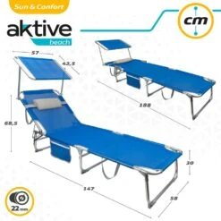 Tumbona Plegable Con Parasol Y Cojín Aktive Beach -OUTSUNNY TIENDA 92f64b544ec2df37ca69bd06c210bef47ae2ab7a 51913295d86f4f34a4349b2413bbf50d