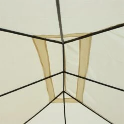 Outsunny Cenador De Jardín 4x3 M Pabellón Con 4 Paredes Laterales Y Techo Con 12 Orificios De Drenaje Marco De Metal Para Reunión Familiar Fiestas Bodas Crema -OUTSUNNY TIENDA 9371cf7d5410538880b36624d542b62b10faa5e6 5537b7ca518a4f3fa06e13e059bf8597