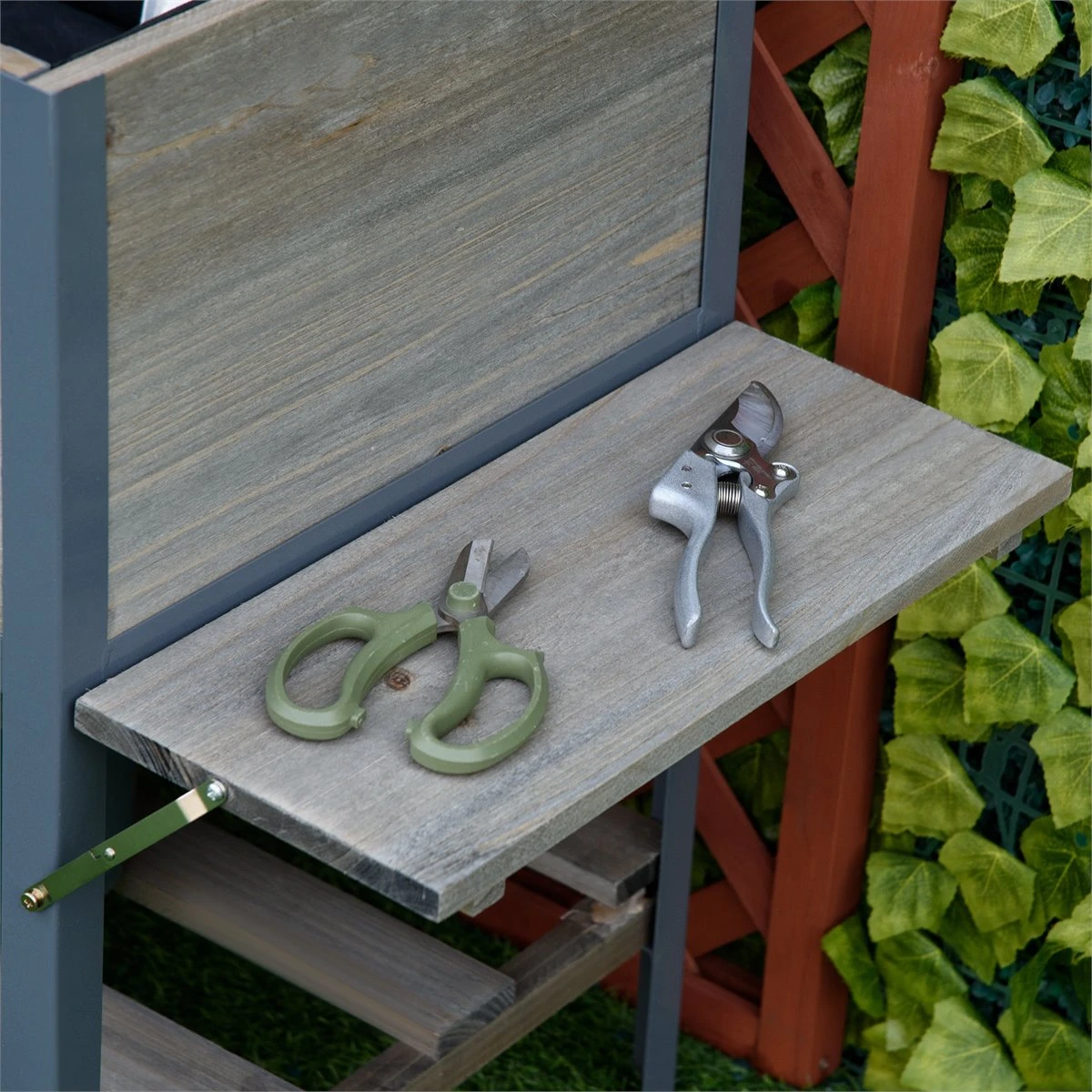 Outsunny Huerto Urbano Elevado De Madera 140x46x75,5 Cm Mesa De Cultivo De Jardín Con 2 Baldas Laterales Estante Inferior Y 2 Orificios De Drenaje Para Plantas Flores Gris 11 Outsunny Huerto Urbano Elevado De Madera 140x46x75,5 Cm Mesa De Cultivo De Jardín Con 2 Baldas Laterales Estante Inferior Y 2 Orificios De Drenaje Para Plantas Flores Gris - Imagen 9