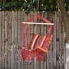 Outsunny Silla Hamaca Colgante Tejido De Algodón Poliéster Carga 100 Kg Sillón Colgante Para Interior Exterior Terraza 100x60x100 Cm Multicolor
