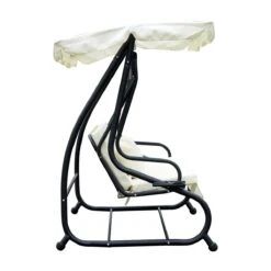 Outsunny Columpio Balancín Jardín 3 Plazas Convertible En Cama Techo Parasol Regulable Bandeja Para Bebida Terrza Balcón Exterior Carga Máx. 340kg Acero 200x120x164cm Beige -OUTSUNNY TIENDA 94afaf5a5617e82c696ee3ae1b88b4f98b66a196 22ff9eedd0fd47d48bf18c7c6bedf7b0