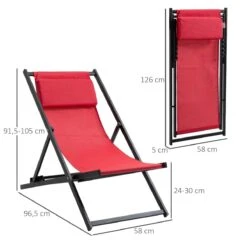Outsunny Conjunto De 2 Tumbonas Plegables Con Respaldo Regulable En 5 Posiciones Y Reposacabezas Acolchado Incorporado 58x96.5x91.5cm Rojo Vino -OUTSUNNY TIENDA 94e837019c6d3d6518633581e35047882038950c 4a7aeeabfbe54fd7a1c63c78c12f3c8e