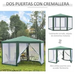 Outsunny Carpa Gazebo Tipo Cenador Hexagonal Con Mosquitera Para Jardín Y Terraza Ø1,97 M Material De Poliéster Repelente Al Agua (Verde) 13 Outsunny Carpa Gazebo Tipo Cenador Hexagonal Con Mosquitera Para Jardín Y Terraza Ø1,97 M Material De Poliéster Repelente Al Agua (Verde) -OUTSUNNY TIENDA 95620b344d2fbdb2db774c475c89fb10fdfaa711 699f82b0f42c46f39cda9055cf0a9c48