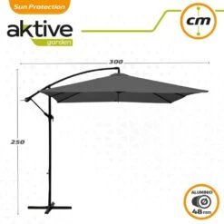 Parasol Excéntrico Banana 300x300x250 Cm Antracita Mástil Acero Aktive -OUTSUNNY TIENDA 958121b4ab7e029d3b4d487f1338f505725032cc 0b088500e1db432c9b5a6999bd1ce624