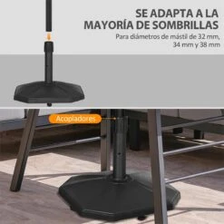 Outsunny Base De Sombrilla Peso 18 Kg Soporte Para Parasol De Cemento Para Mástil De Ø32/34/38 Mm Pie De Parasol Para Jardín Balcón 46x46x39 Cm Negro 14 Outsunny Base De Sombrilla Peso 18 Kg Soporte Para Parasol De Cemento Para Mástil De Ø32/34/38 Mm Pie De Parasol Para Jardín Balcón 46x46x39 Cm Negro -OUTSUNNY TIENDA 96bbe5c90add27f924b4d0574115e260efec606a 9c3dd57fcfce49e89007e6c511937bda