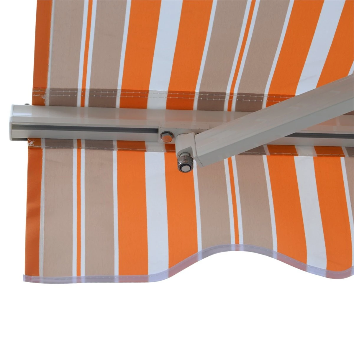 Outsunny Toldo Retráctil Con Manivela Toldo De 300x250cm Con Brazo Articulado De Aluminio Y Poliéster 280g/m² Rayas Naranja Beige Y Blanco 10 Outsunny Toldo Retráctil Con Manivela Toldo De 300x250cm Con Brazo Articulado De Aluminio Y Poliéster 280g/m² Rayas Naranja Beige Y Blanco - Imagen 8