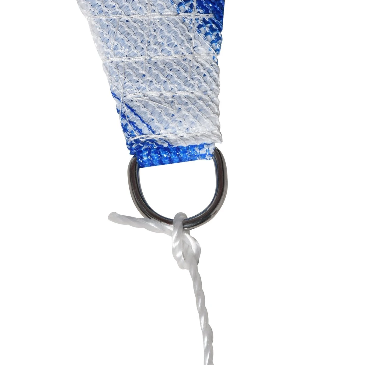 Outsunny Toldo Vela De Sombra Triangular 5x5x5 M HDPE Transpirable De Protección UV Con Anillos Y Cuerdas Para Patio Jardín Piscina Terraza Cochera Azul Y Blanco 7 Outsunny Toldo Vela De Sombra Triangular 5x5x5 M HDPE Transpirable De Protección UV Con Anillos Y Cuerdas Para Patio Jardín Piscina Terraza Cochera Azul Y Blanco - Imagen 5