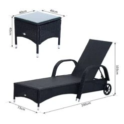 Outsunny Set De 2 Tumbonas Chaise Longue + 1 Mesa De Ratan Para Jardín O Terraza Sillas Con Cojín Y Respaldo Ajustable A 5 Niveles (Negro) 14 Outsunny Set De 2 Tumbonas Chaise Longue + 1 Mesa De Ratan Para Jardín O Terraza Sillas Con Cojín Y Respaldo Ajustable A 5 Niveles (Negro) -OUTSUNNY TIENDA 97ade3bc15c74167777055bef755d00cfe3afb5f 6c0942071fdf42908b9e842a14671831